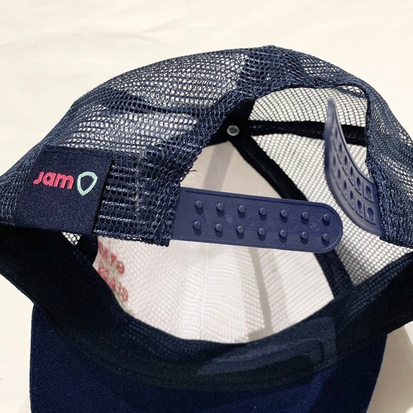 Jam brand Gym Class Hero Truck Back Mesh Hat Cap Curved Bill Snapback White Blue - Picture 6 of 6